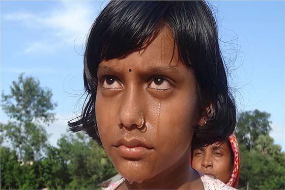 Sun Meditation girl tears