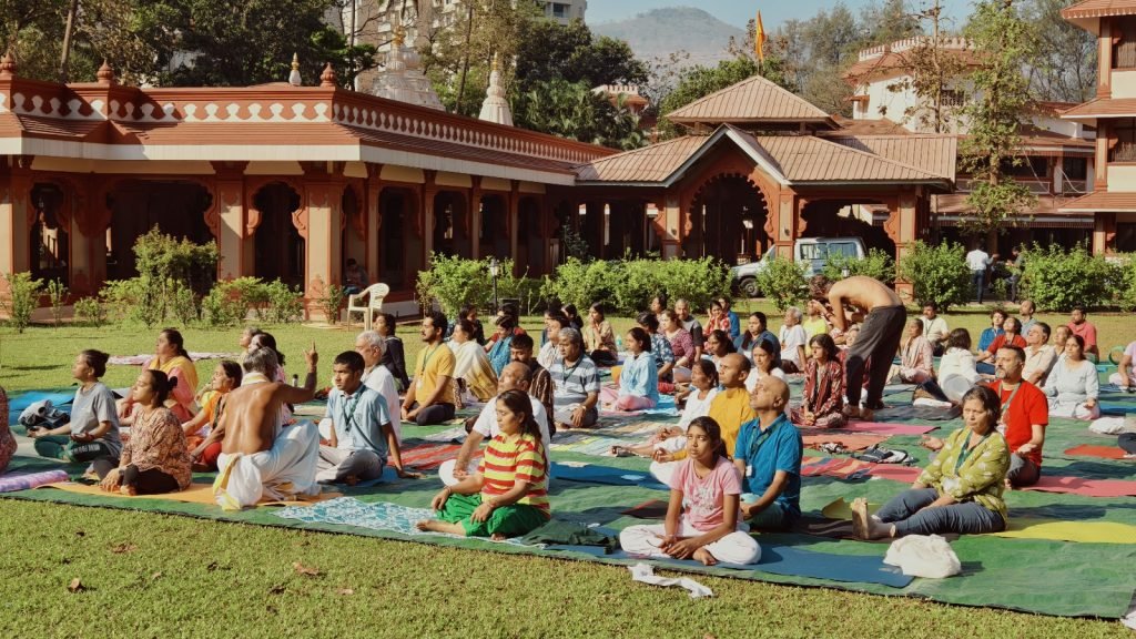 sun meditation group photo gagan girir ashram